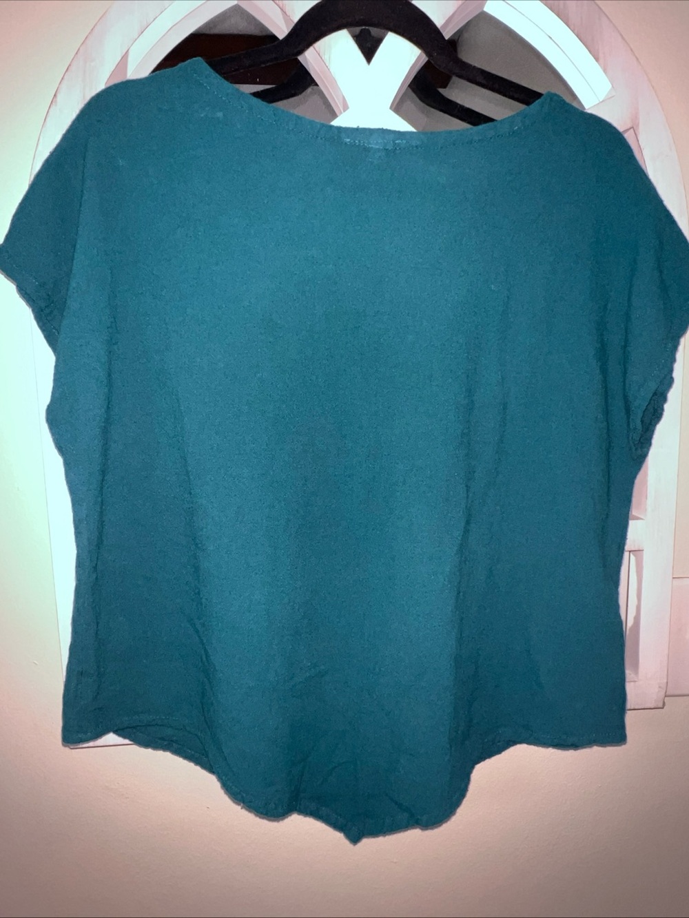 Oh My Gauze! Teal Relaxed Scoop Neck Short Sleeve Top - Picture 2 of 2